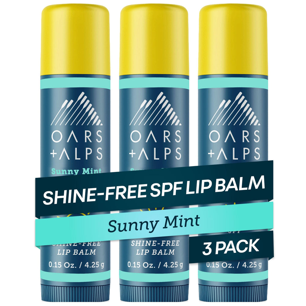 Oars + Alps lip sunscreen SPF 18 tube close-up for UV lip protection