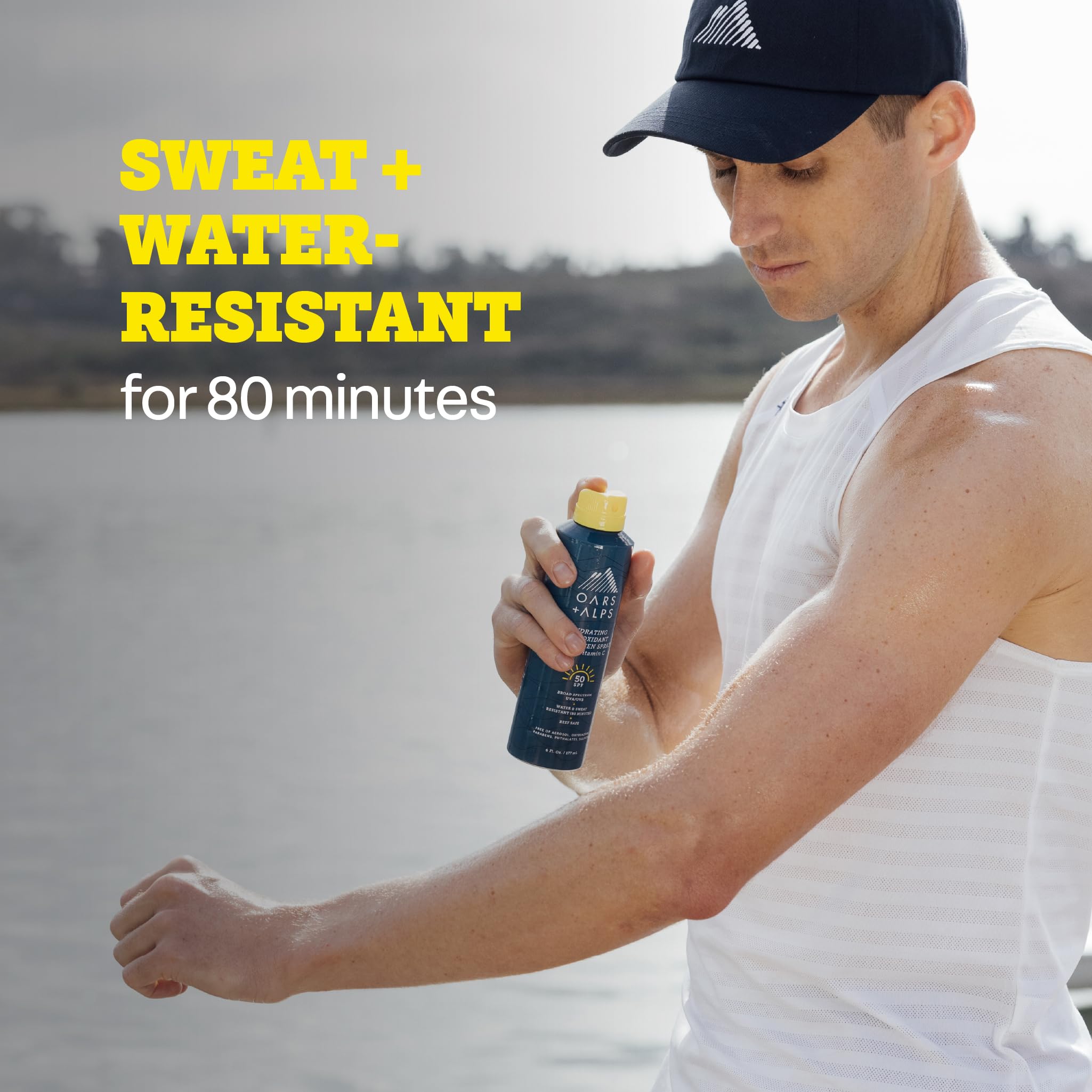 Oars + Alps with Olive Leaf Extract hydrates skin while protecting from UV.