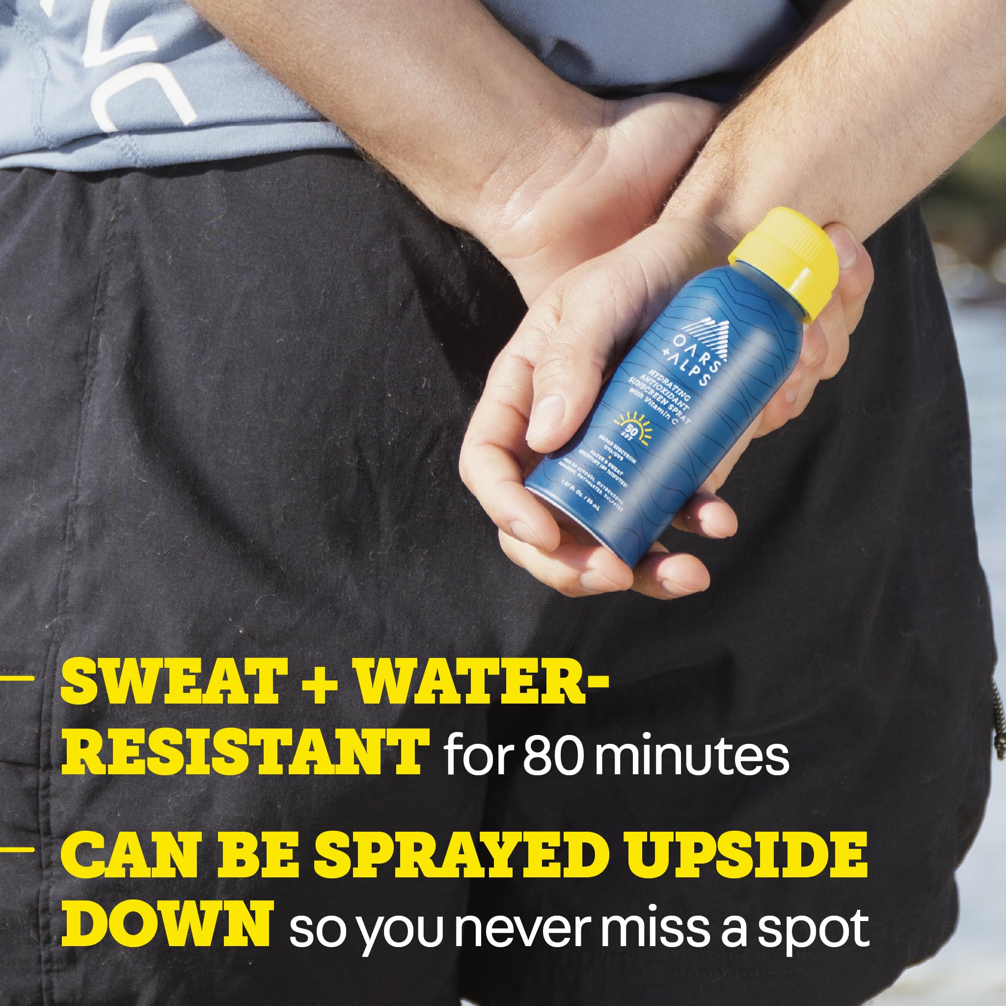 Oars + Alps Summer Splash scent in use during outdoor activity