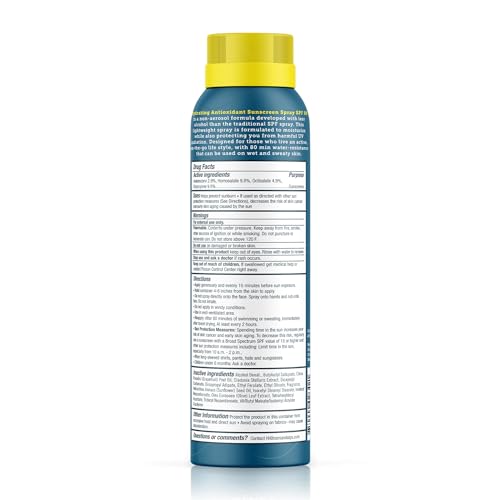 Oars + Alps sunscreen spray bottle with mist for quick coverage.