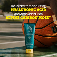 Oars + Alps sunscreen application showing no white residue on skin.
