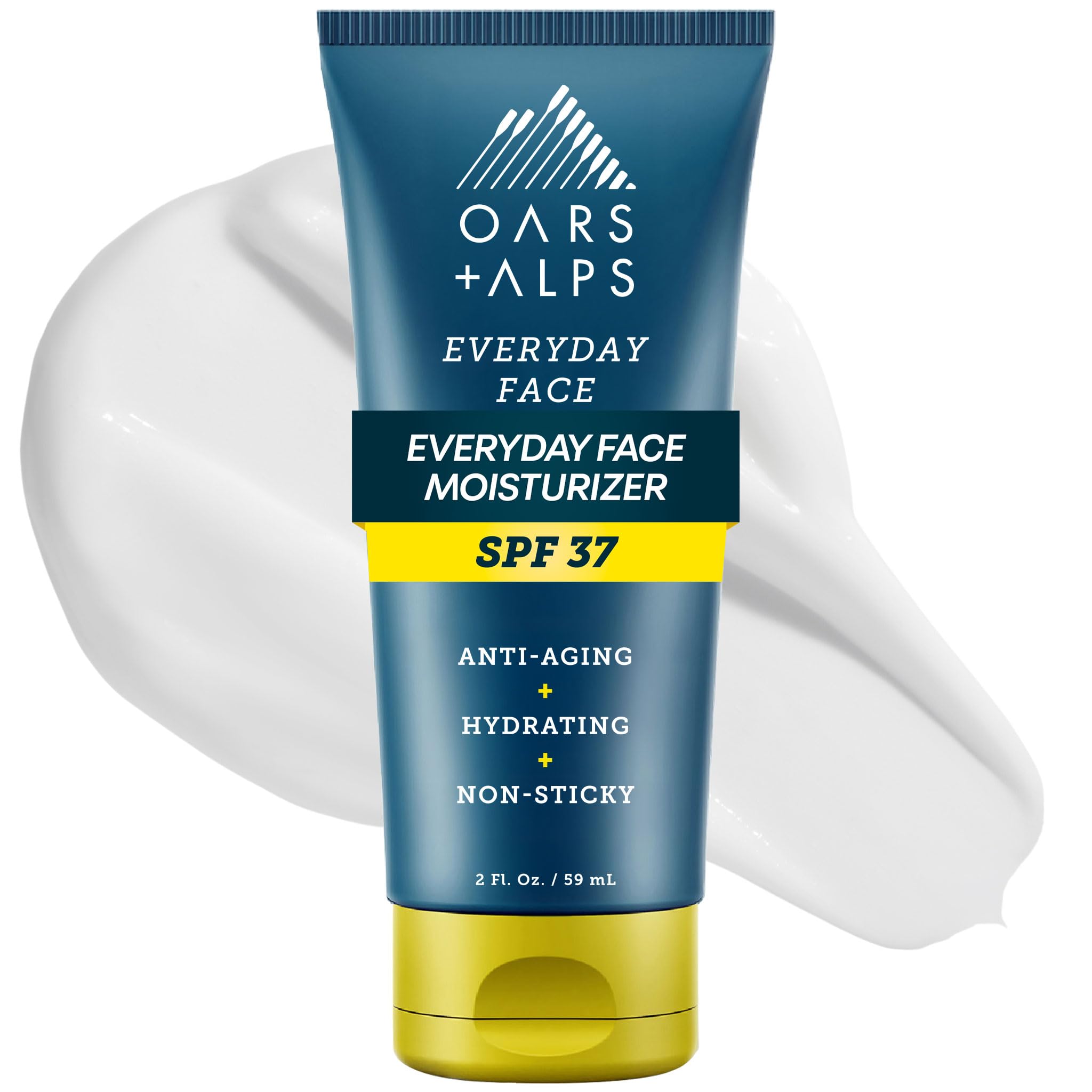 Oars + Alps travel sunscreen SPF 37 bottle for daily sun protection.