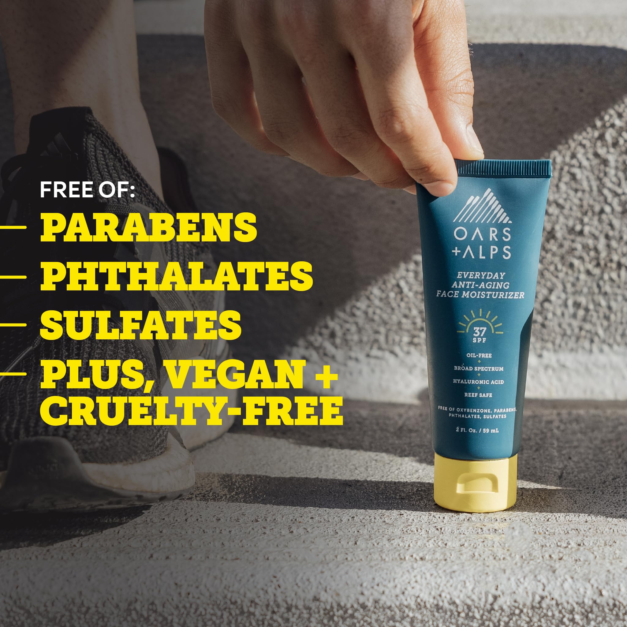 Oars + Alps vegan cruelty-free symbol indicating ethical skincare.