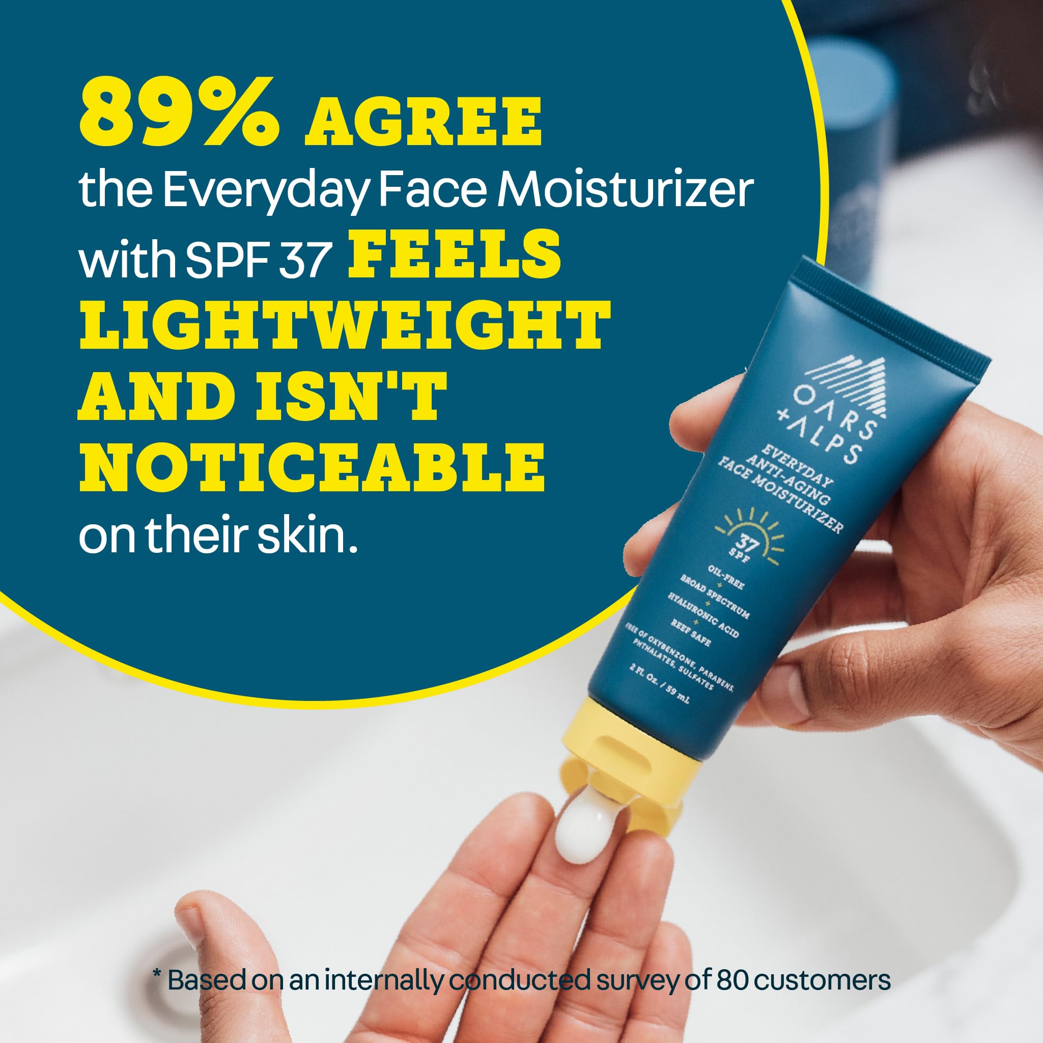 Oars + Alps water and sweat resistant sunscreen for active days.