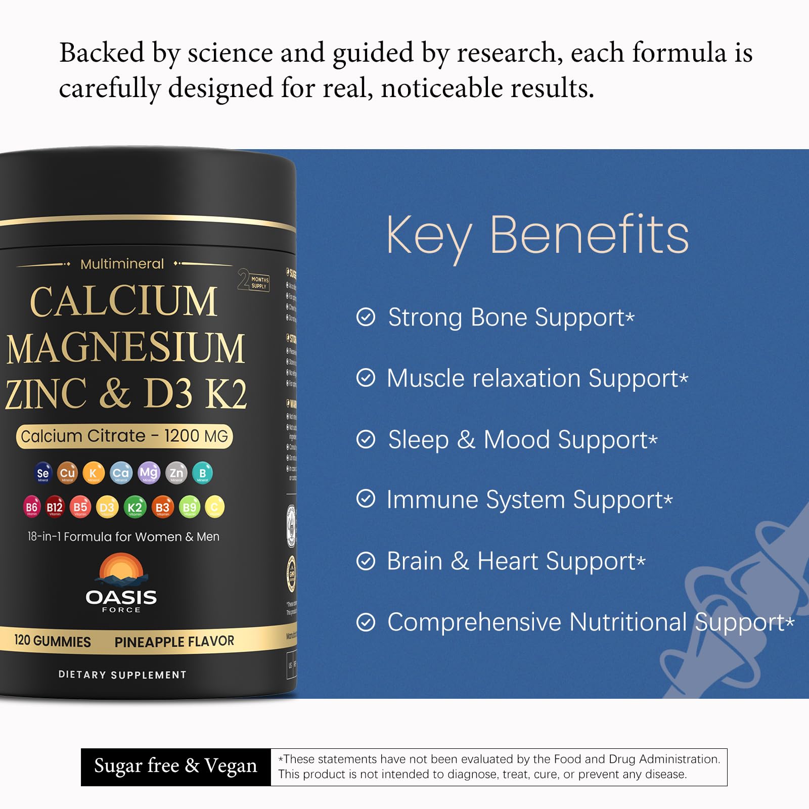 Dail y-use packaging of OASIS FORCE gummies for easy portion control and freshness