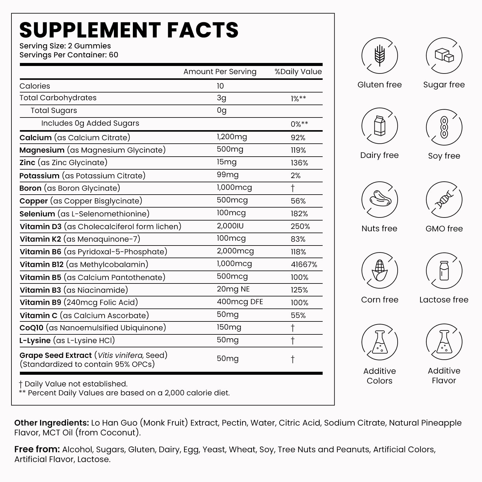 Pineapple-flavored OASIS FORCE gummies offering a tasty daily calcium routine