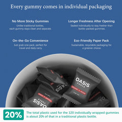 OASIS FORCE vegan sugar-free calcium gummies with pineapple flavor