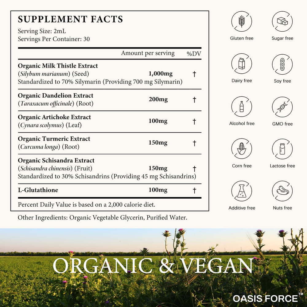 OASIS FORCE Alcohol-free vegan label indicating purity and plant-based formula