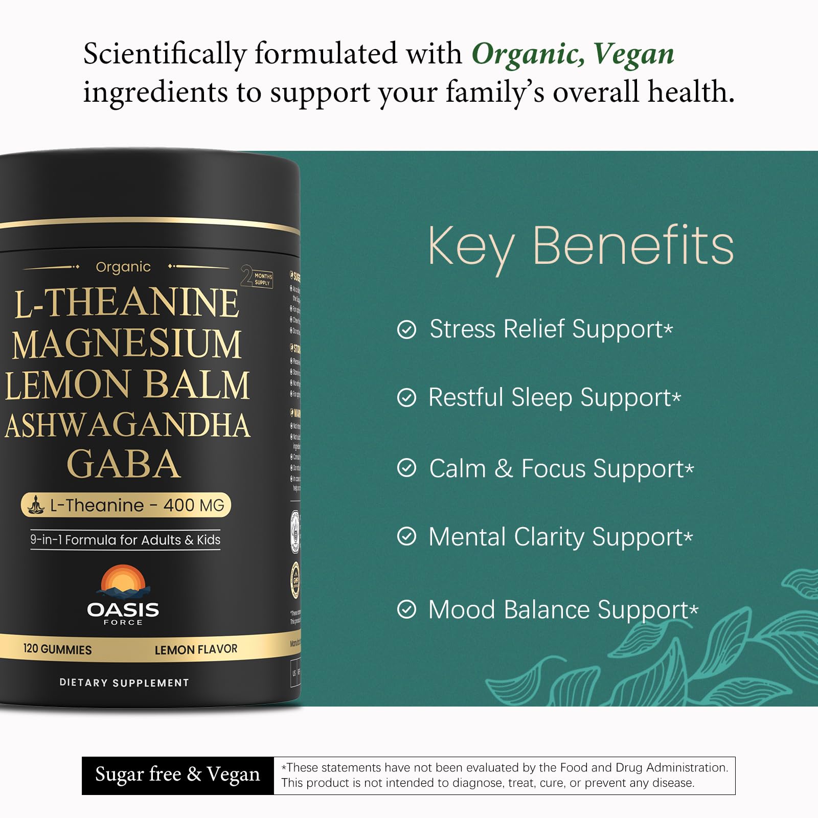 OASIS FORCE label-front of the pack highlights caffeine-free relaxing potential.