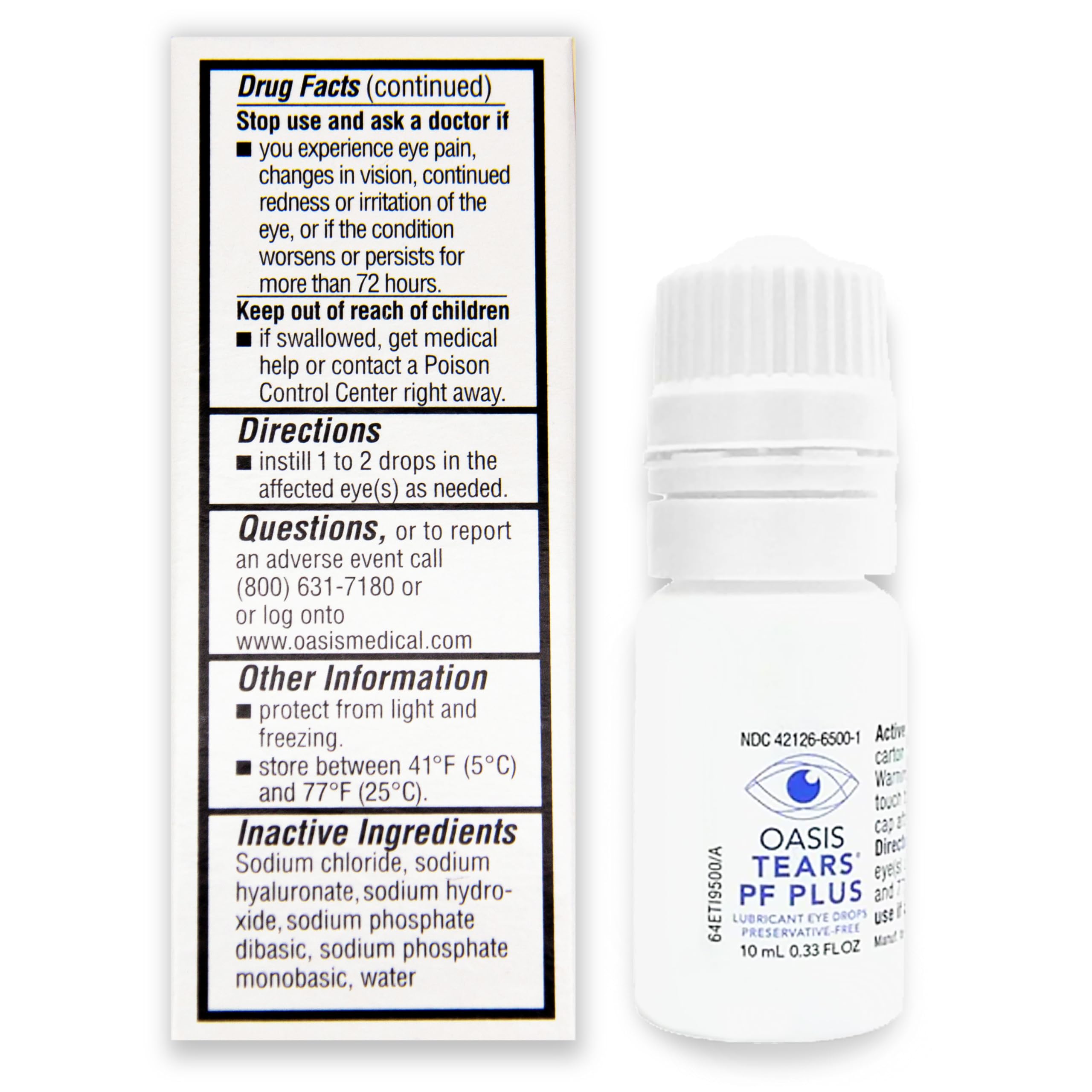 Oasis TEARS OT6500 PF Plus multi-dose tip for clean, convenient application.