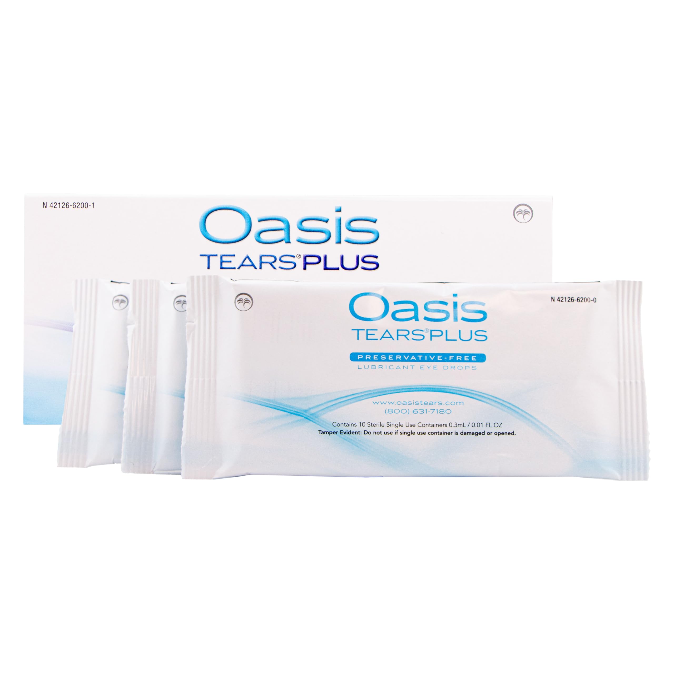 Oasis TEARS PLUS dispensing action highlights hygienic, preservative-free relief