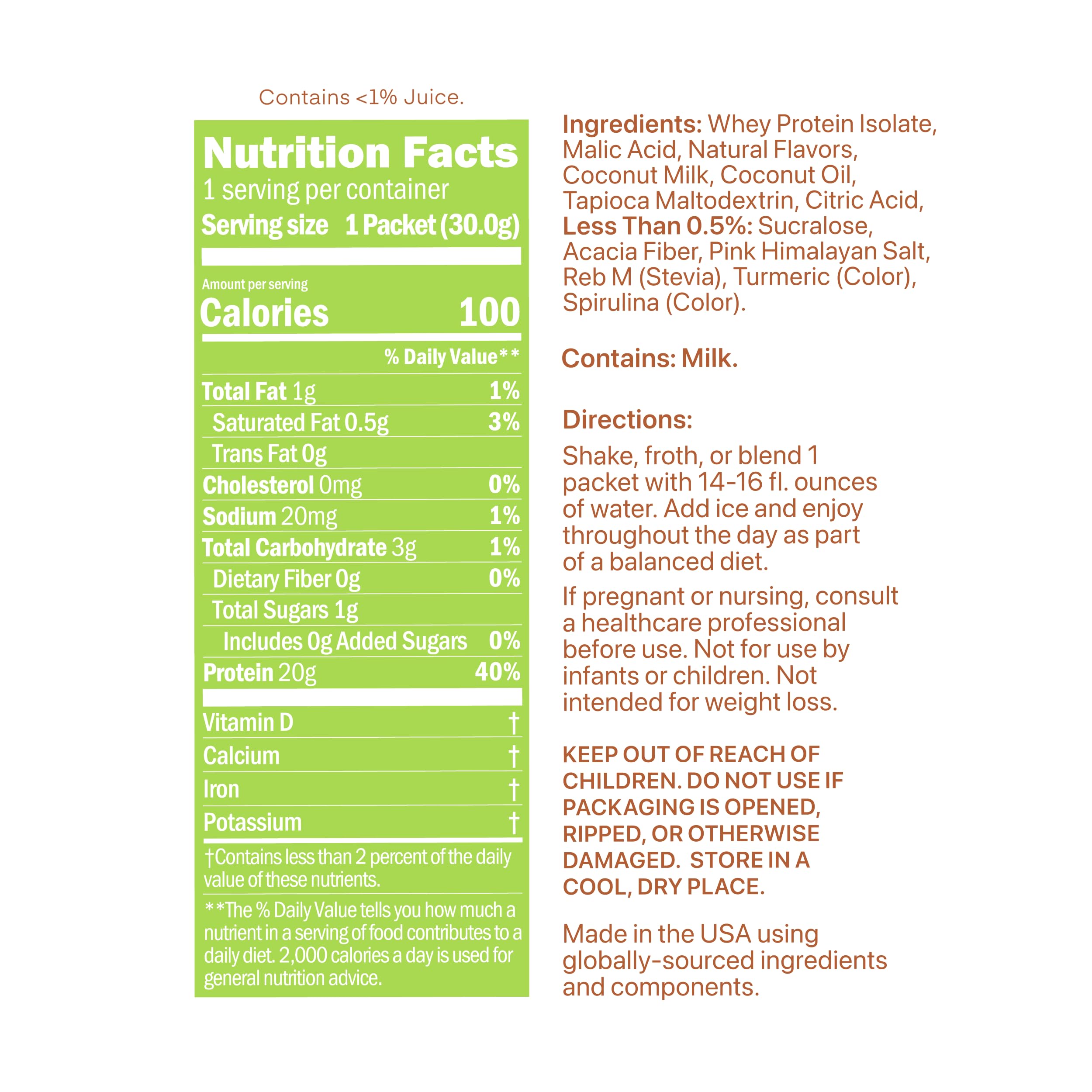 Oath Nutrition Clear Whey Isolate bottle label highlighting no added sugar.