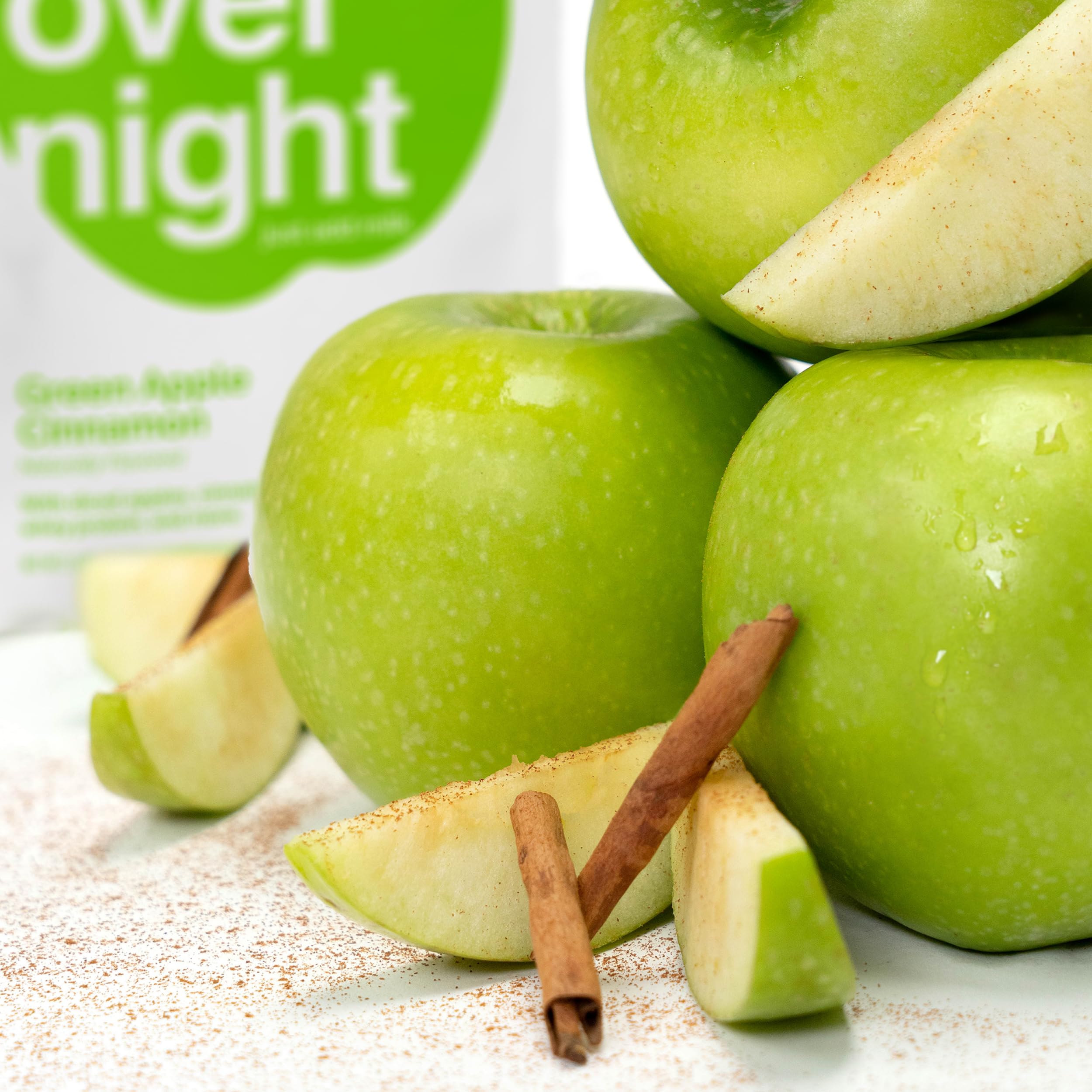 Oats Overnight Green Apple Cinnamon provides 20g protein per serving.