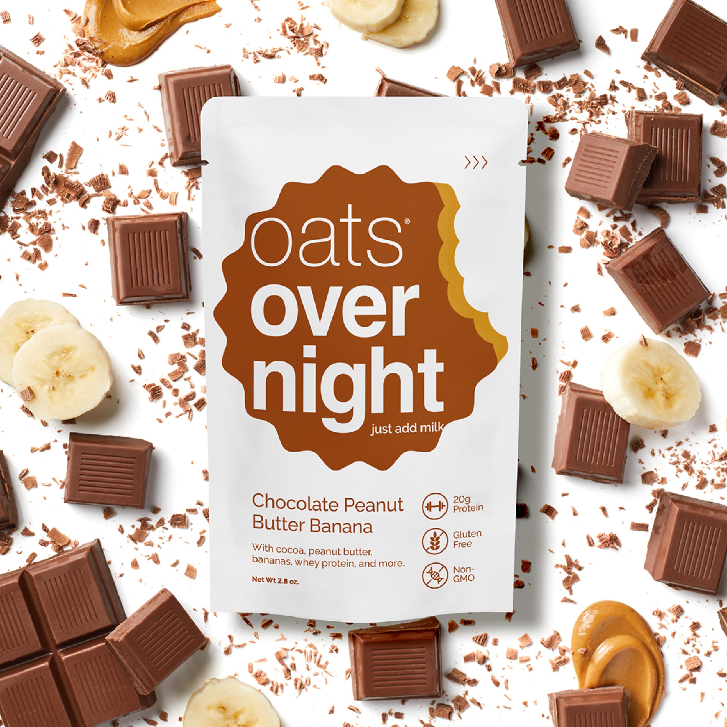 Oats Overnight maple sugar and cocoa powder flavor-forward mix