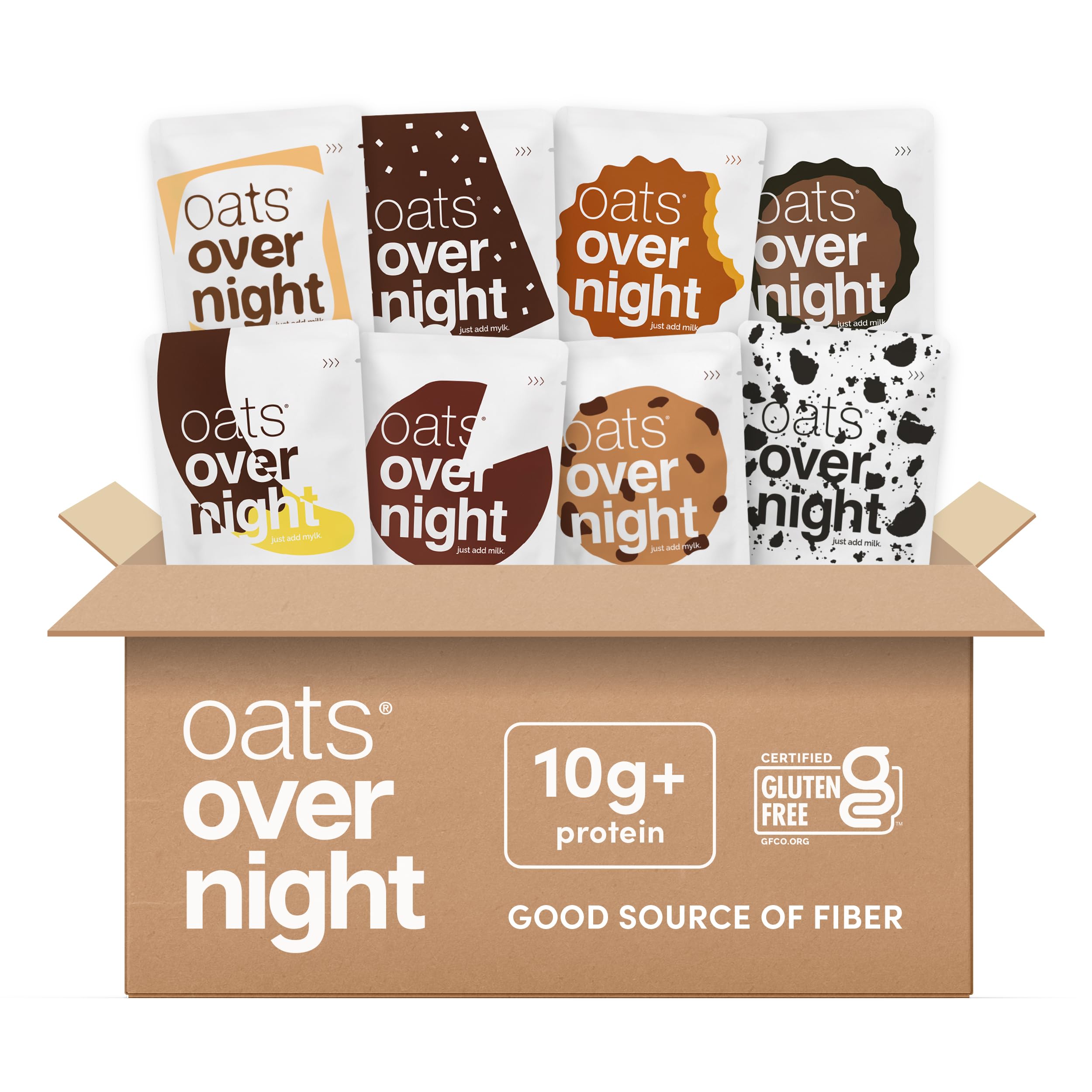 Oats Overnight S'mores flavor close-up, protein-packed breakfast option for busy mornings.