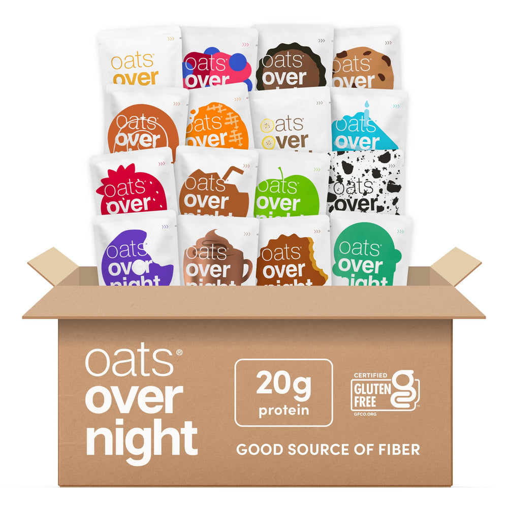 Oats Overnight Ultimate Variety Pack front view, convenient protein breakfast option