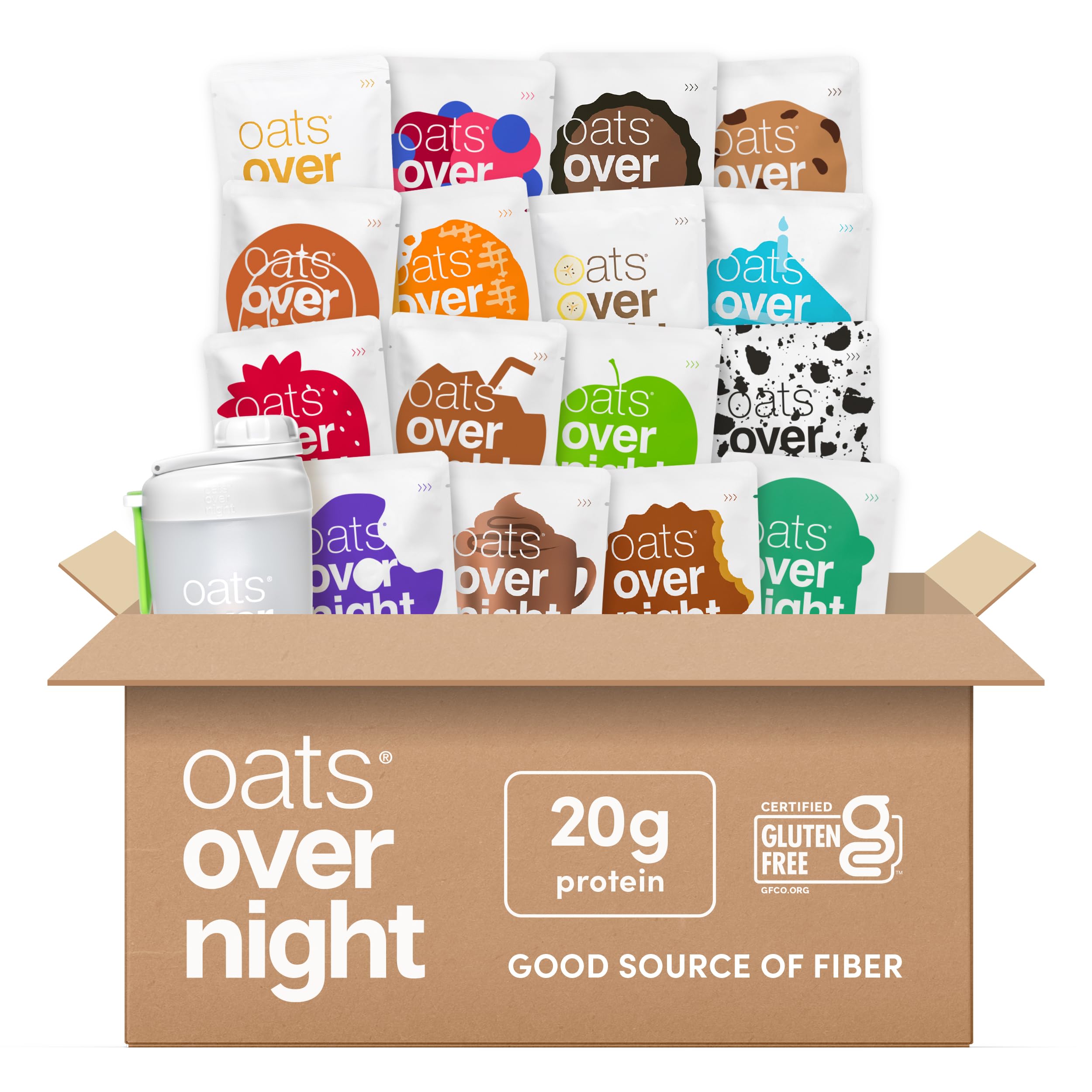 Oats Overnight Ultimate Variety Pack front view, convenient grab-and-go breakfast option.