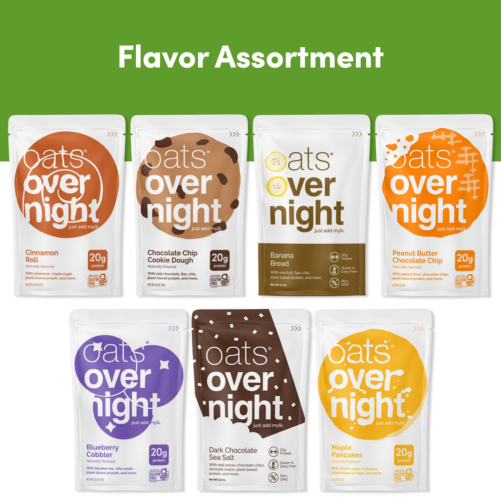 Oats Overnight vegan dark chocolate sea salt flavor, rich taste with fiber