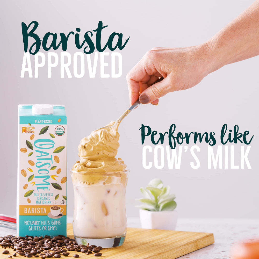 Oatsome Barista gluten-free oats used in breakfast beverages.
