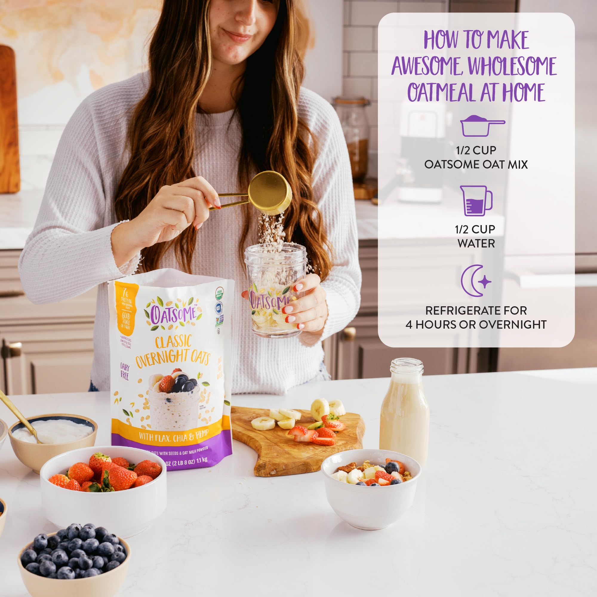 Oatsome gluten-free bag ready for pantry mornings