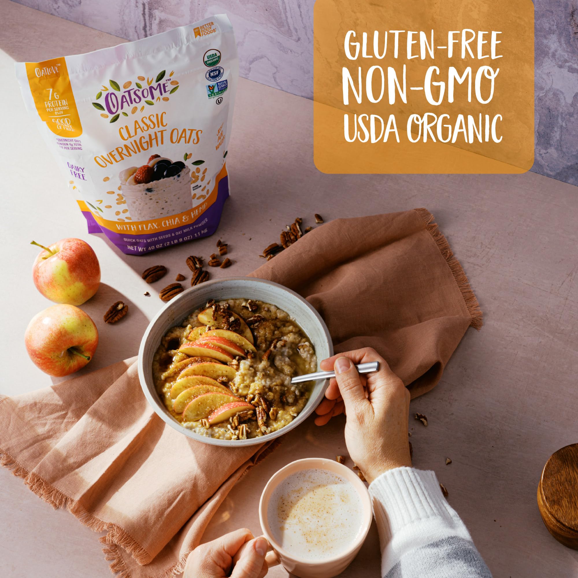 Oatsome mix with water or milk for quick, customizable mornings