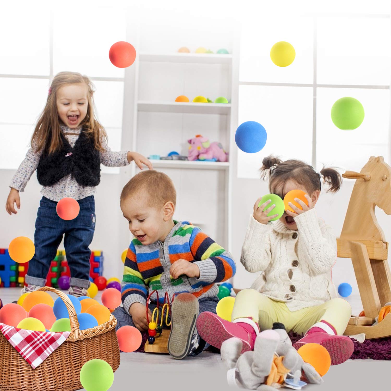Oazoxcx foam balls arranged for DIY crafts and sensory play.