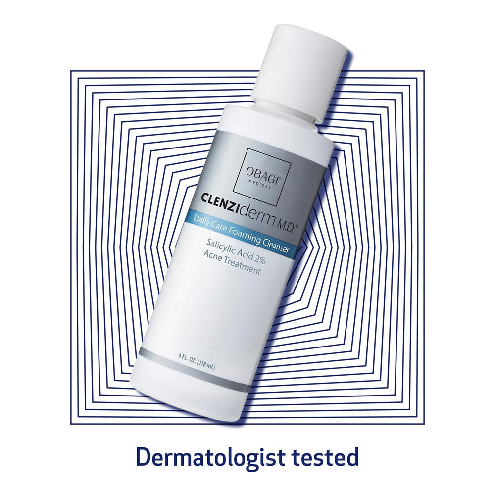 Dermatologist-tested seal on Obagi CLENZIderm M.D. Daily Care Cleanser