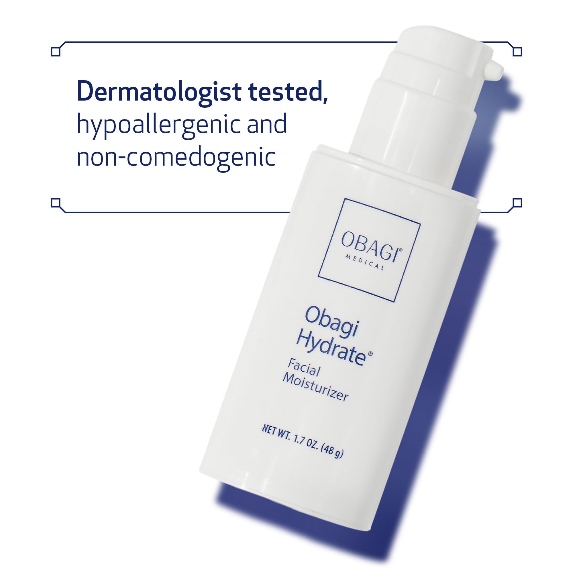 Obagi Hydrate cream texture close-up shows rich non-greasy feel