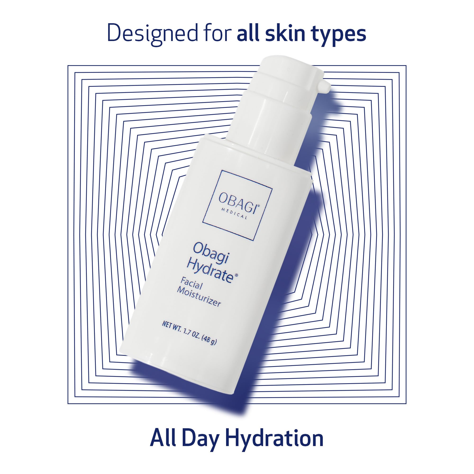 Obagi Hydrate packaging box emphasizes tara seed extract benefits