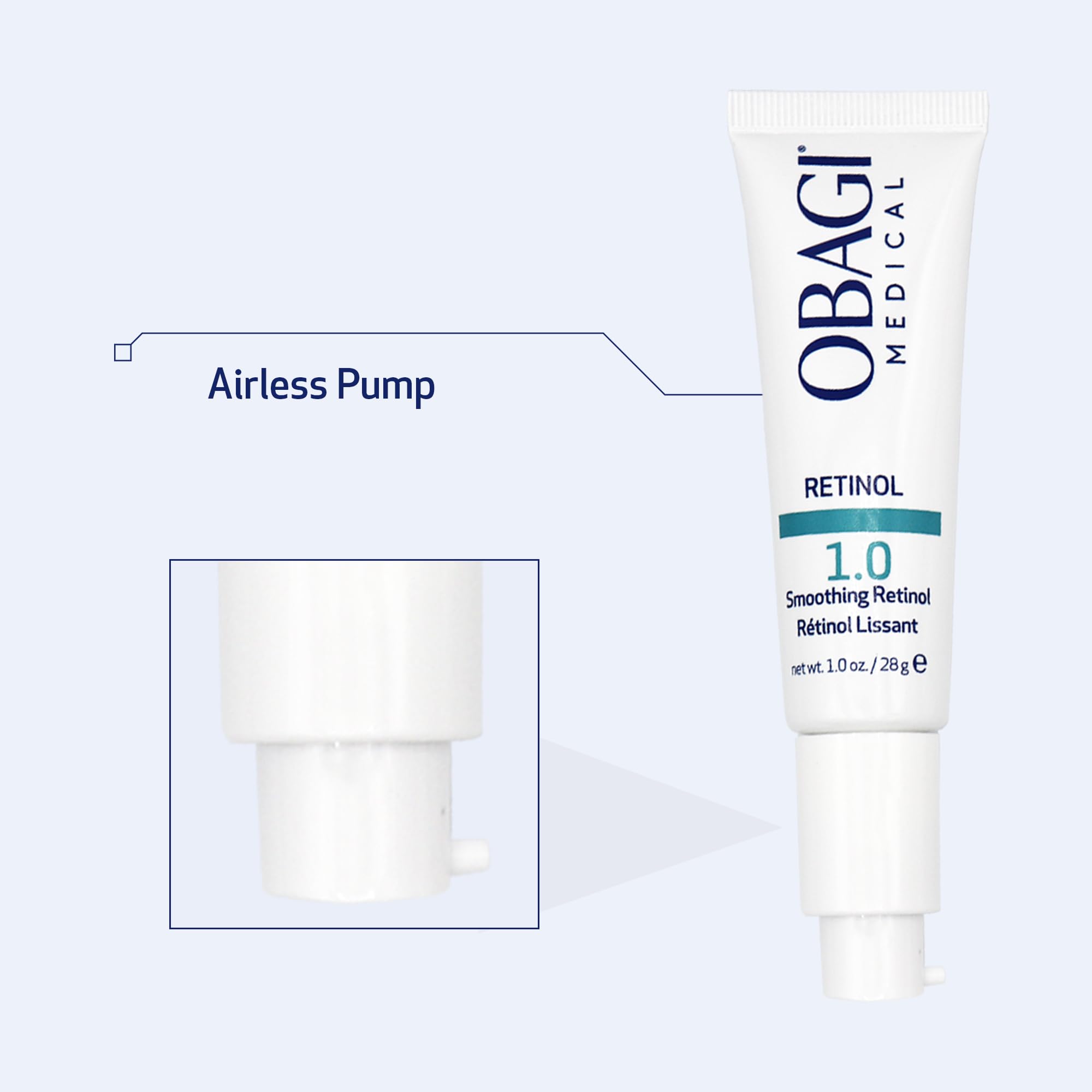 Obagi Medical Retinol 1.0 Cream on cheek demonstrates even-tone potential.