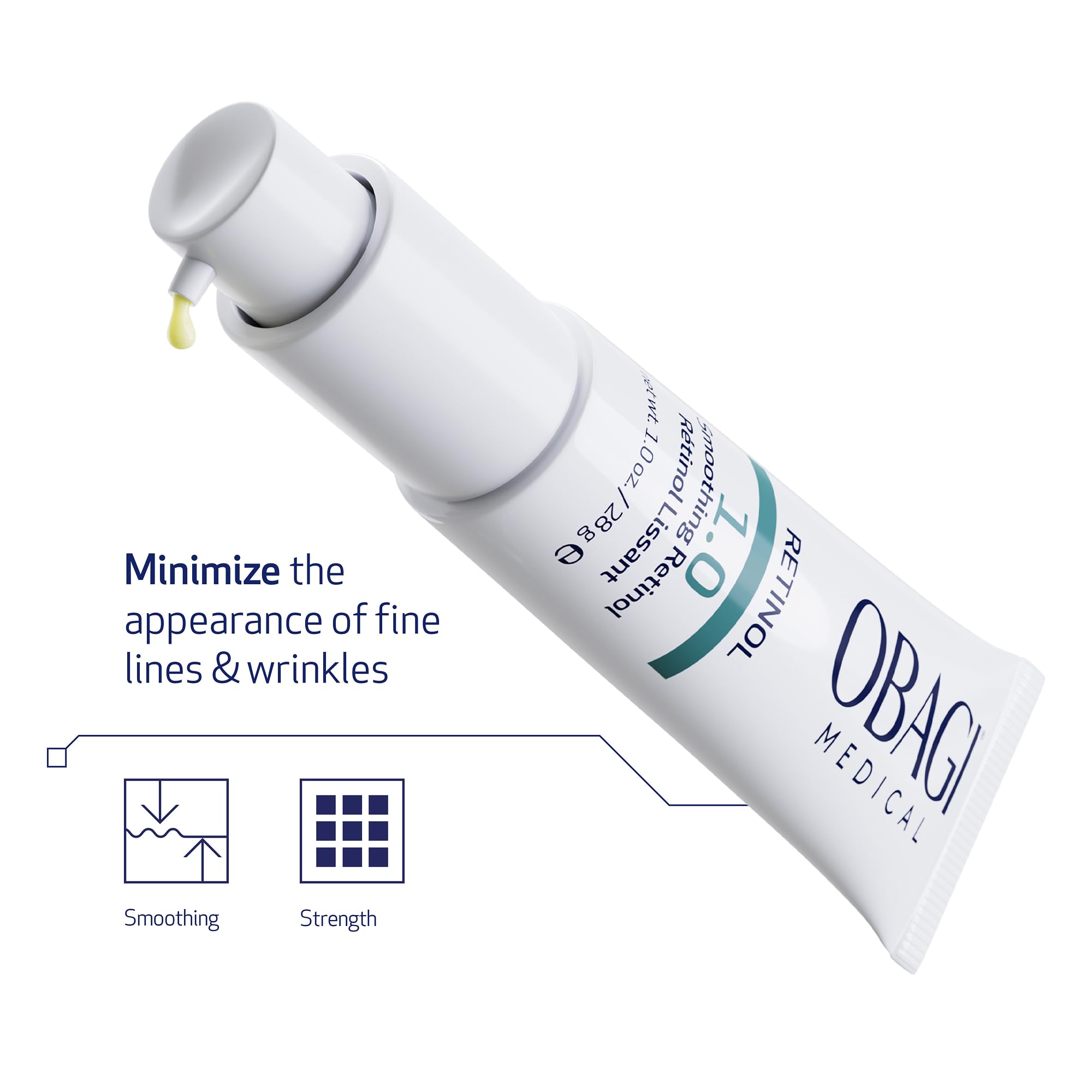 Obagi Medical Retinol 1.0 Cream jar on countertop signals premium skincare.