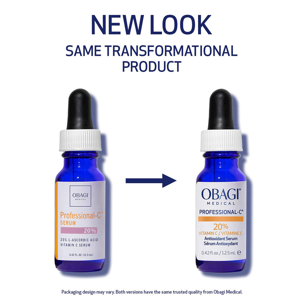 Obagi Professional-C 20% Serum packaging shown for easy daily routine.