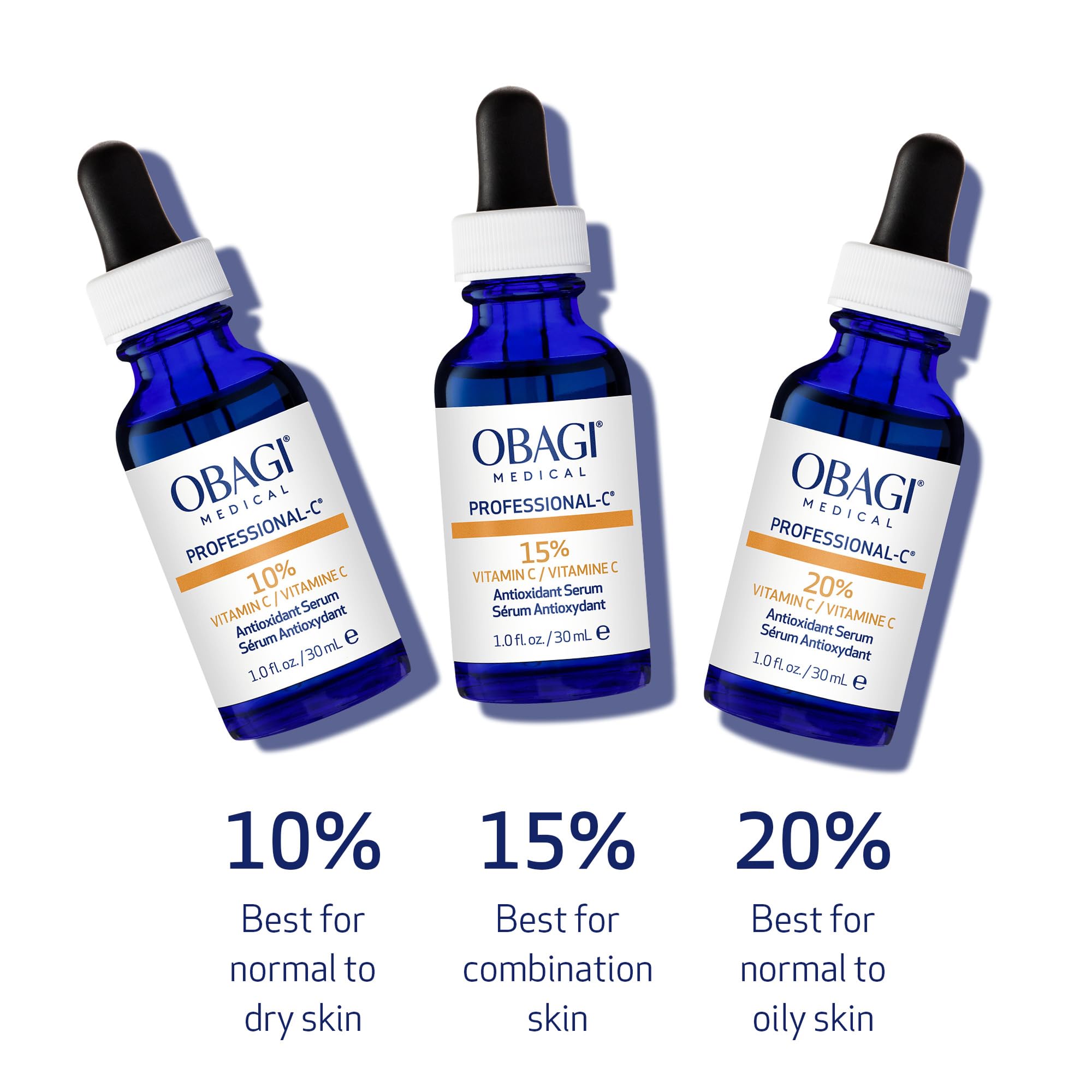 Obagi serum application on cheek during morning routine.