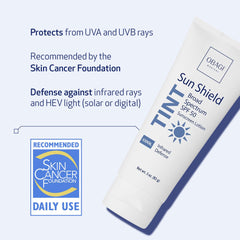 Swatch of Obagi Sun Shield tinted sunscreen showing the cool tint