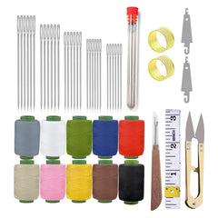 Obear sewing kit 43-piece overview showing everything included for repairs and crafting.