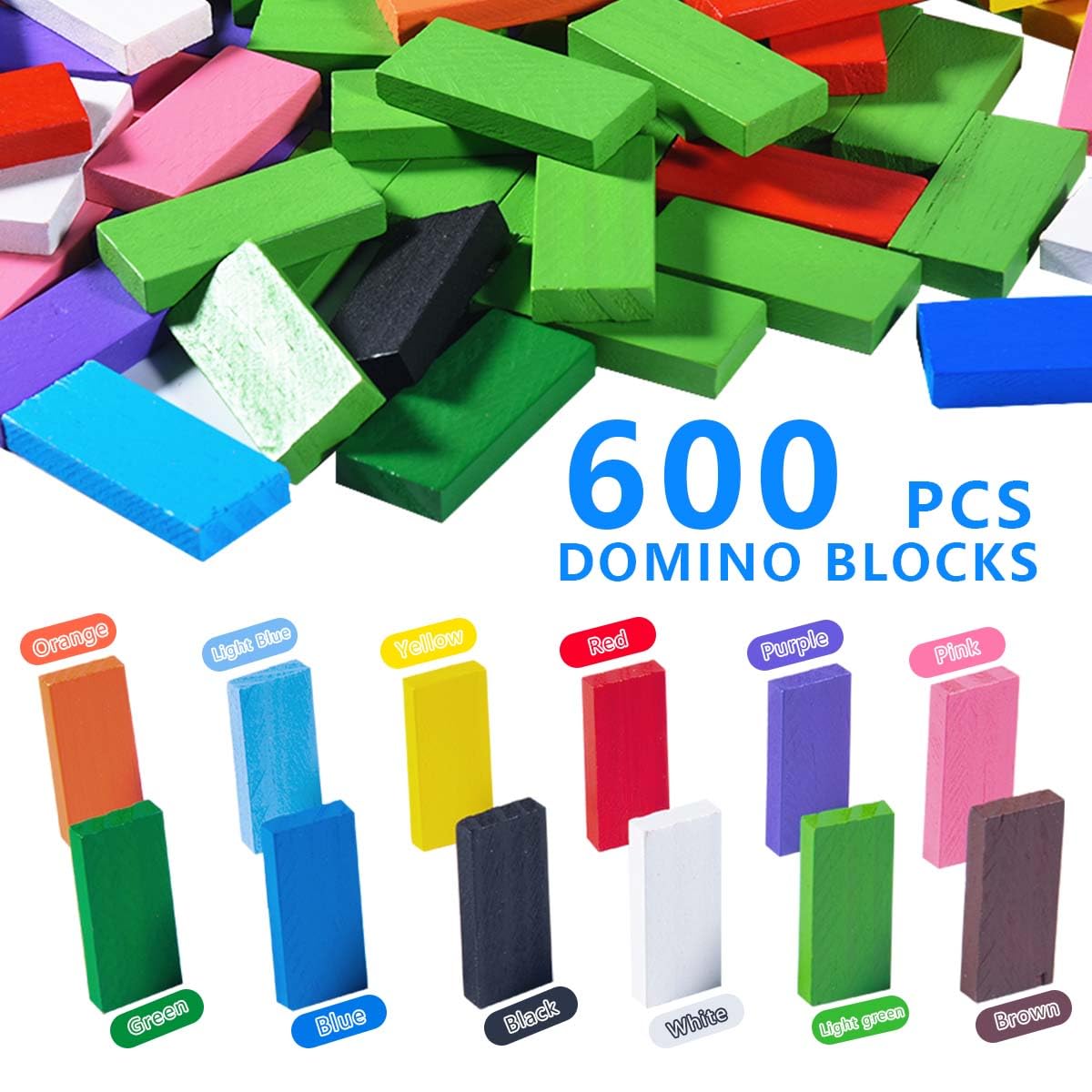 OBTANIM wooden domino blocks stack and race to develop fine motor skills.