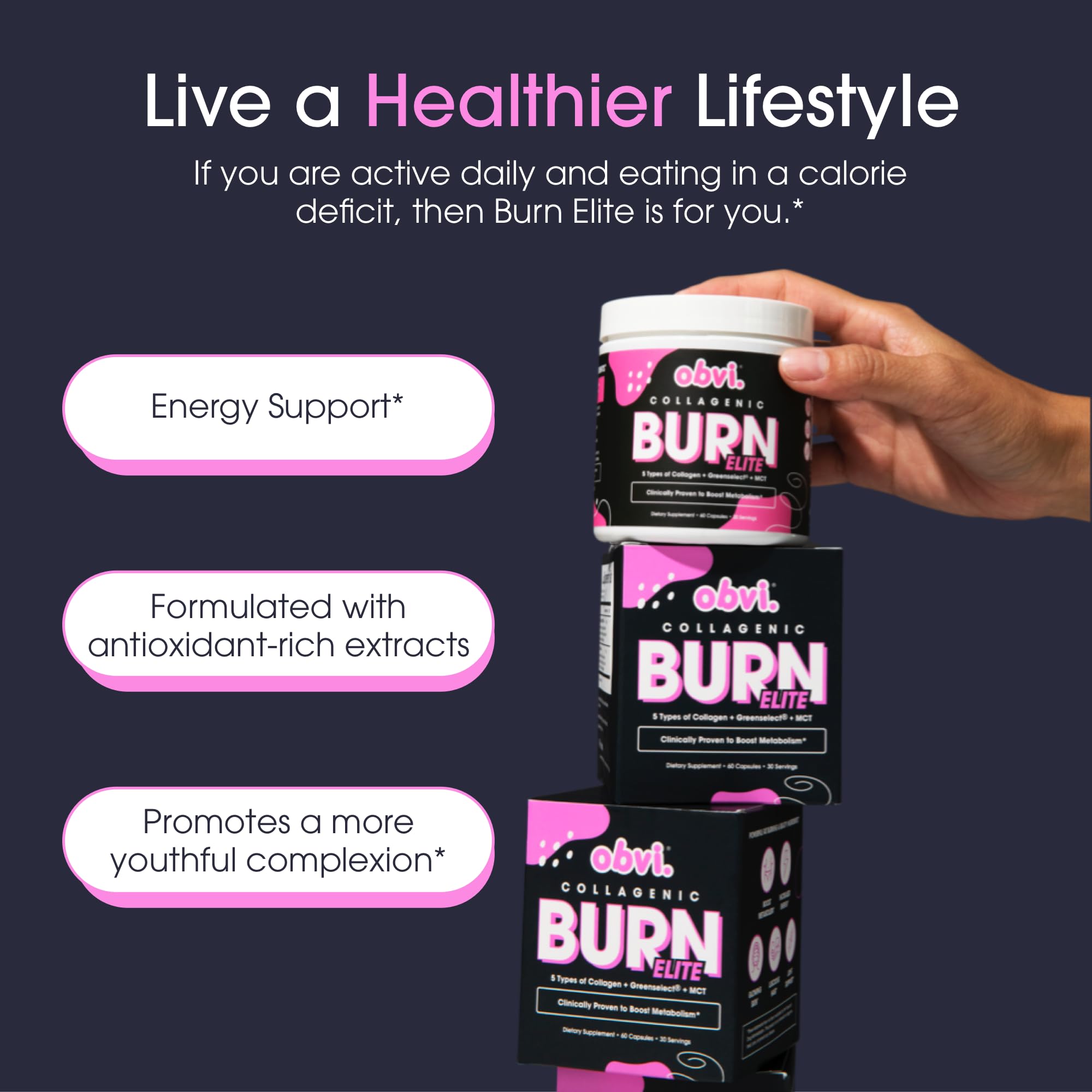 Obvi Burn Elite made in USA in a cGMP facility ensuring quality.