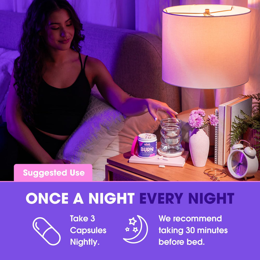 Obvi Collagenic Burn PM with melatonin and GABA for calmer nights