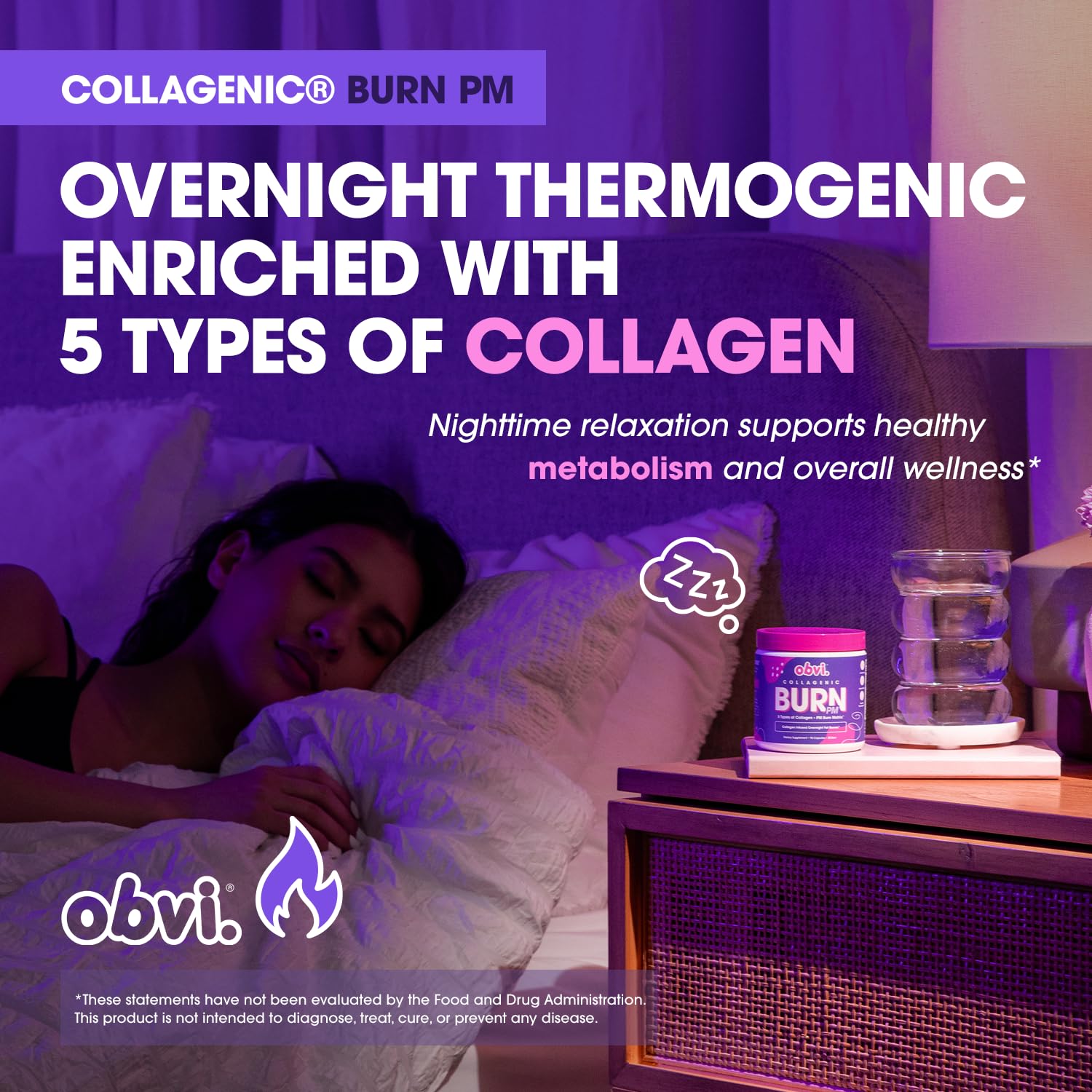 Obvi Collagenic Burn PM pour showing smooth nightly intake before bed