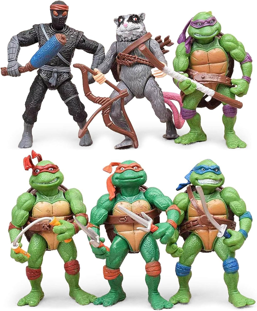 OBXAVV turtles action figures bundle front view for display and play