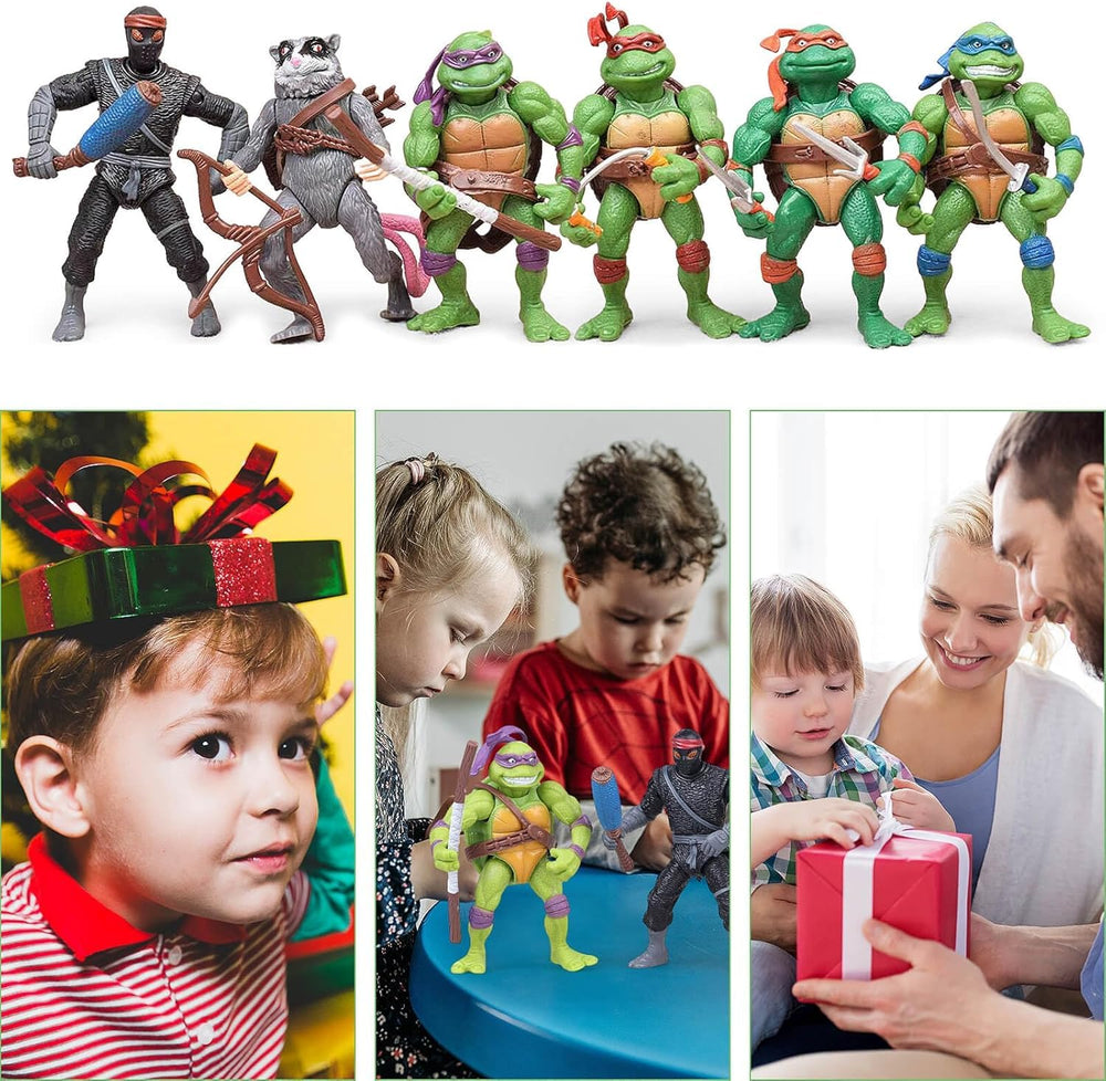 OBXAVV turtles figures in dynamic action poses for storytelling