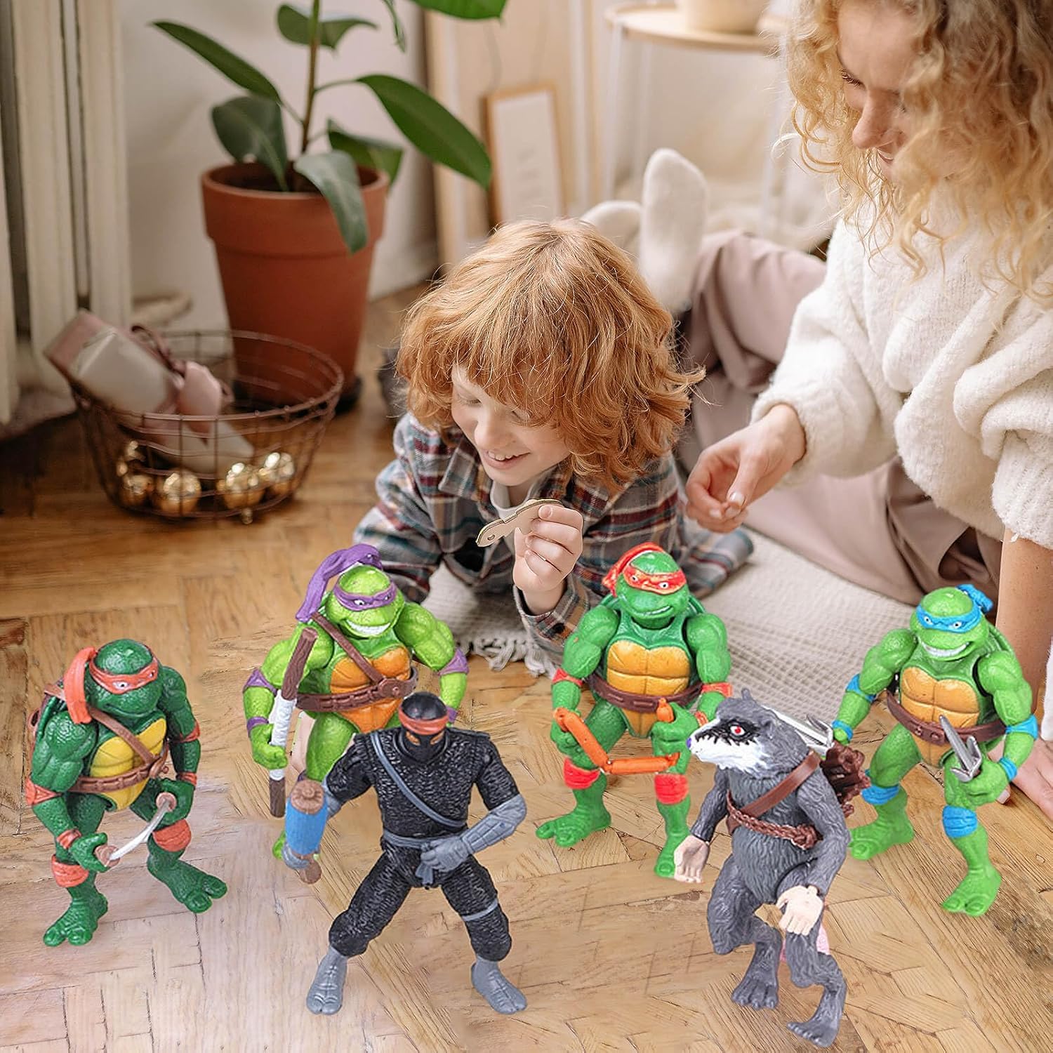 OBXAVV turtles figures with weapons and accessories for battle-ready display