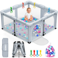 OCATO baby playpen folded compact for easy storage and travel