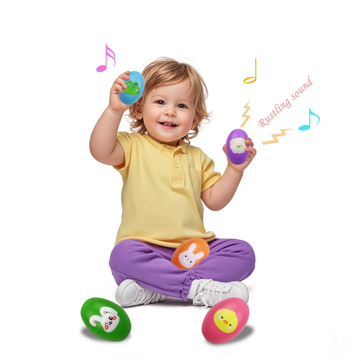 OCBTOW percussion wooden egg shaker, durable for toddlers.