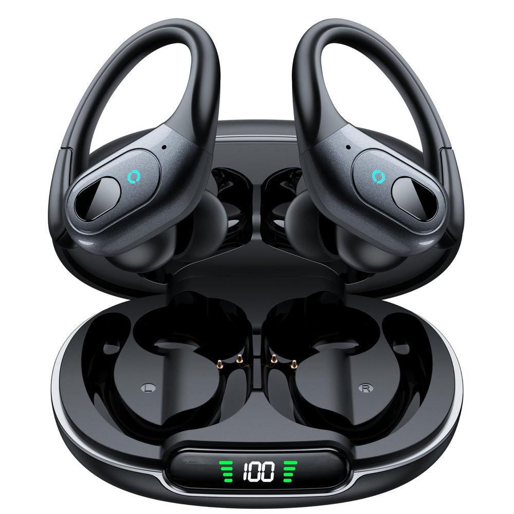 Occiam ANC earbuds in charging case showing easy USB-C recharge for long listening