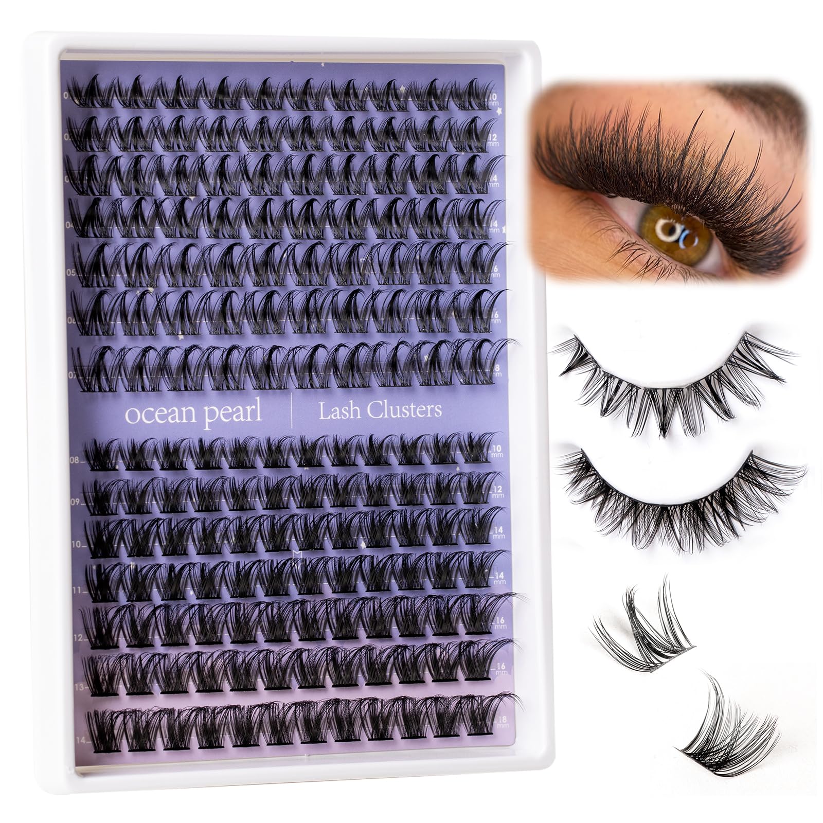 Ocean Pearl flexible lash bands blend with natural lashes.