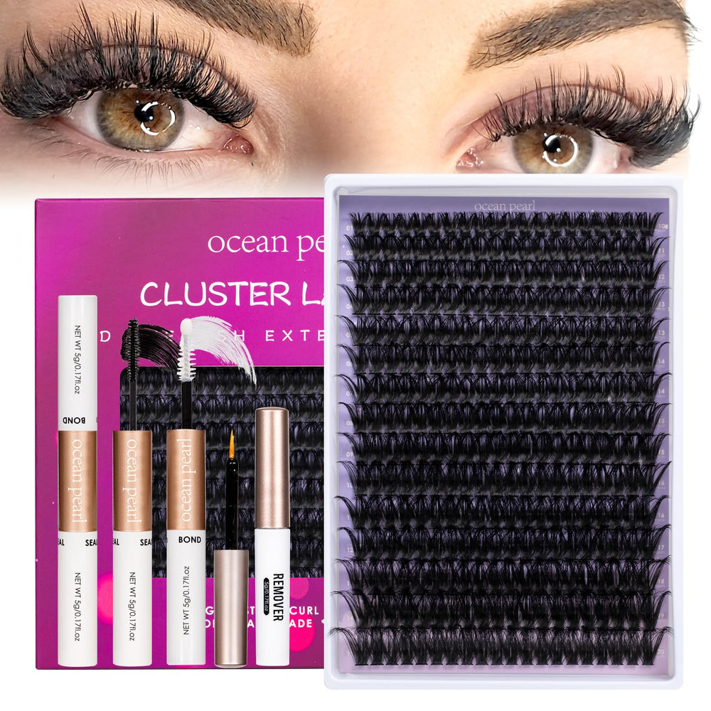 Ocean Pearl lash clusters close-up shows fine base ideal for natural to dramatic volume.