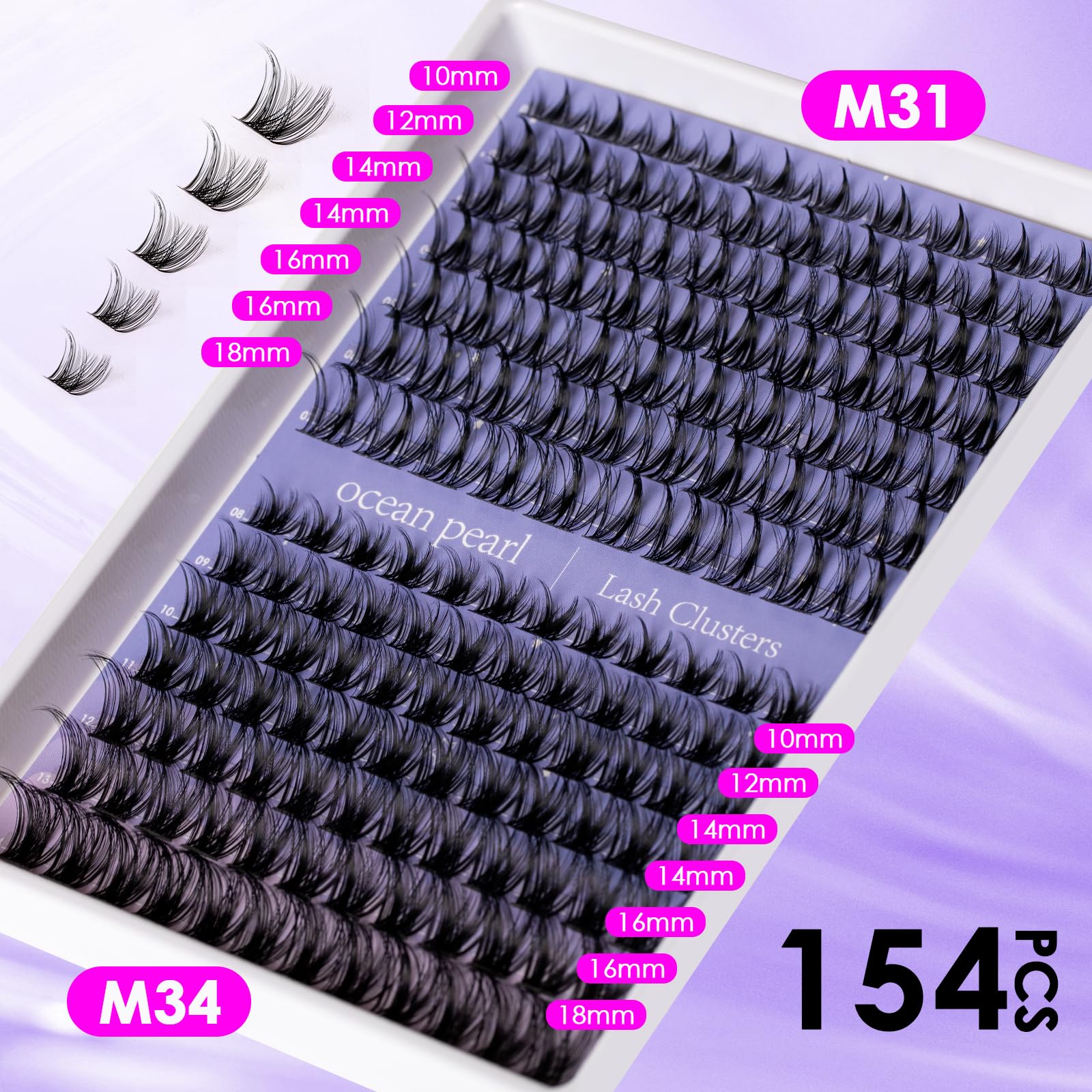 Ocean Pearl lash remover enables gentle, clean release.