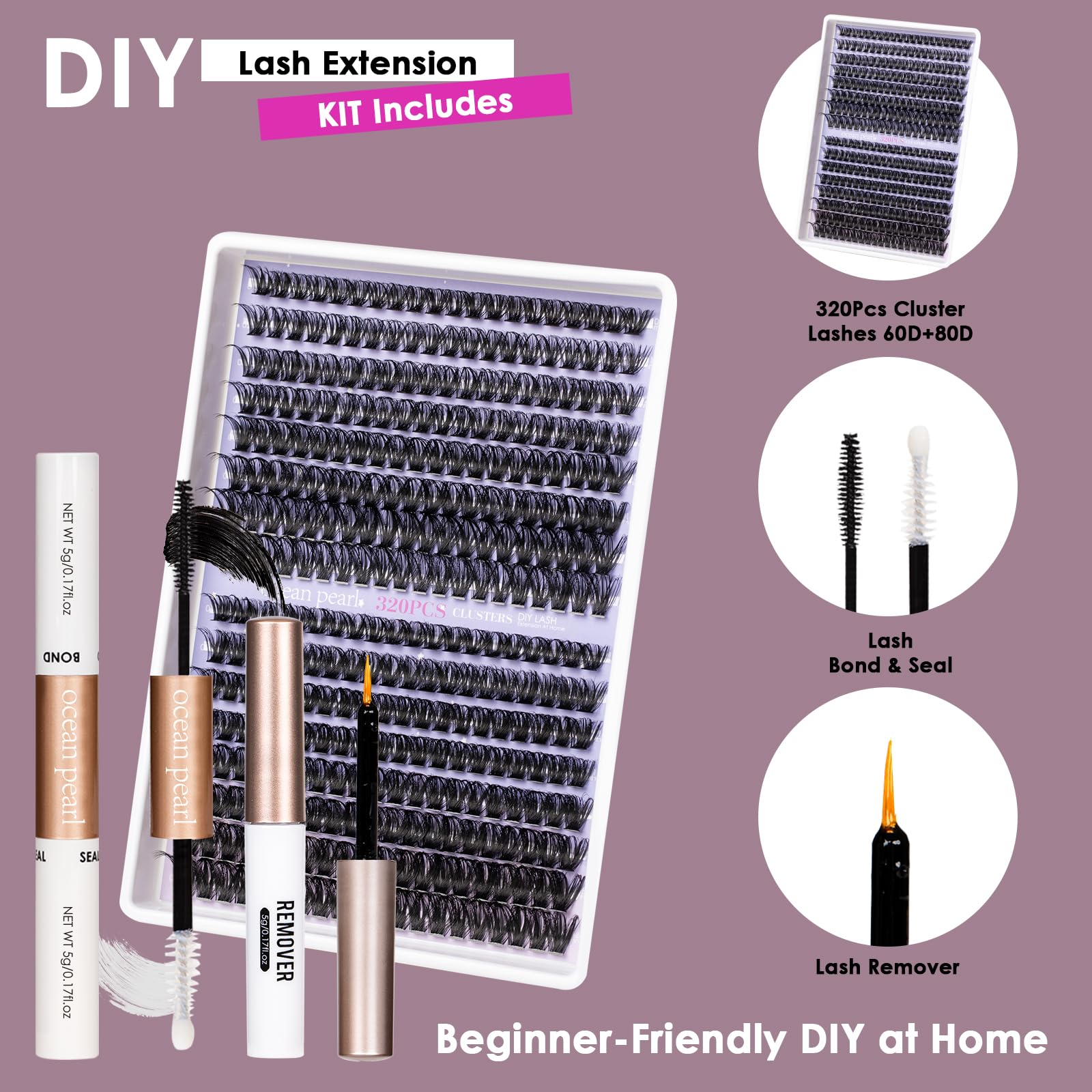 Ocean Pearl remover and tweezers kit for safe lash removal and precise handling.