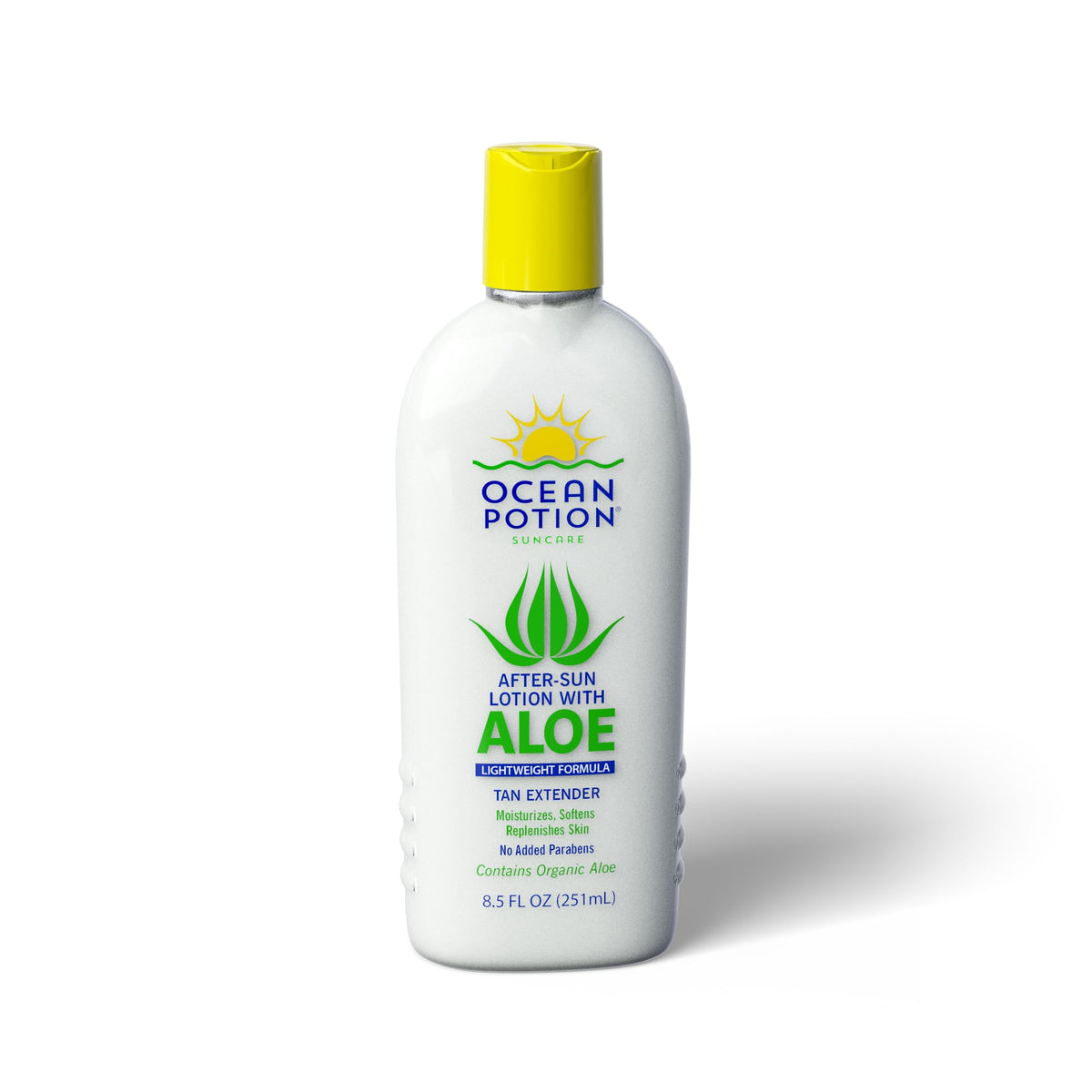 Ocean Potion after sun lotion bottle with aloe vera for soothing hydration after sun exposure